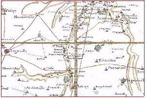 Carte de Cassini, 1750, -Cliquer pour agrandir